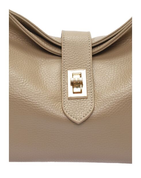 SS26 AL SBV 19 Schultertasche aus taupefarbenem Leder - 24x37x10,5 cm