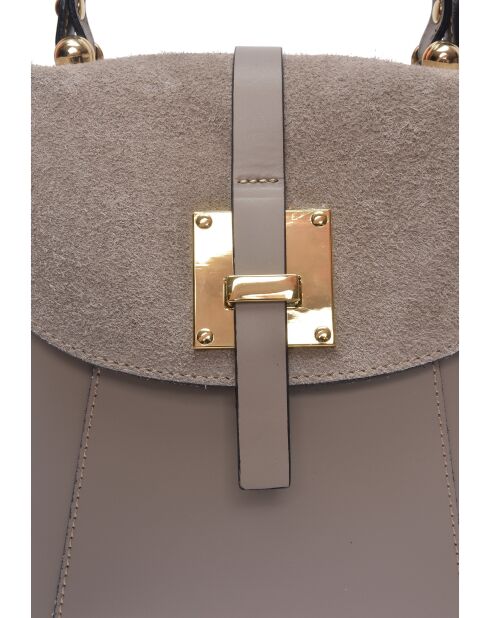 Sac à dos en cuir SS26 RM 3162 taupe - 21.5x20x12 cm