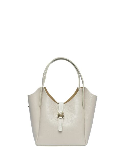 Bolso SS26 IR 180T de piel beige - 14x16x10 cm
