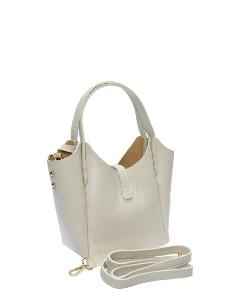 Bolso SS26 IR 180T de piel beige - 14x16x10 cm