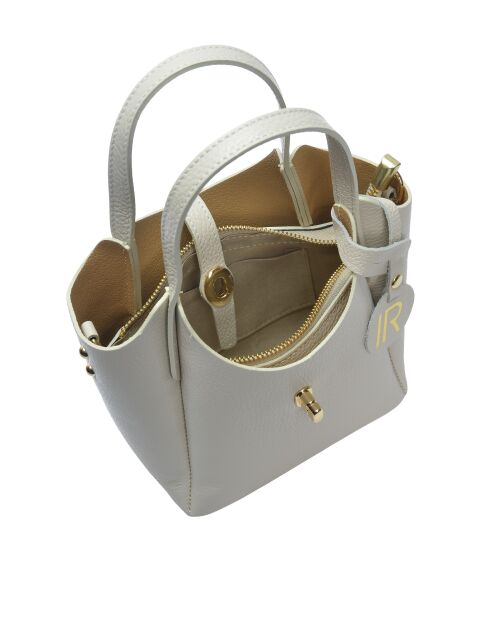 Bolso SS26 IR 180T de piel beige - 14x16x10 cm