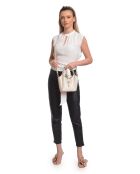 Bolso SS26 IR 180T de piel beige - 14x16x10 cm