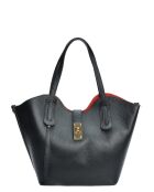 SS26 IR TSBV 31 zwarte leren schoudertas - 24x29x13 cm