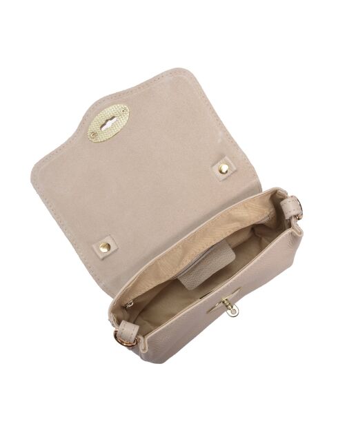 SS26 RM 147T beigefarbene Lederhandtasche - 11,5 x 17,5 x 3,5 cm