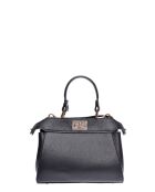 SS26 RM 146 zwarte leren handtas - 19x20,5x8 cm