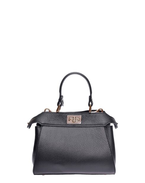 SS26 RM 146 zwarte leren handtas - 19x20,5x8 cm