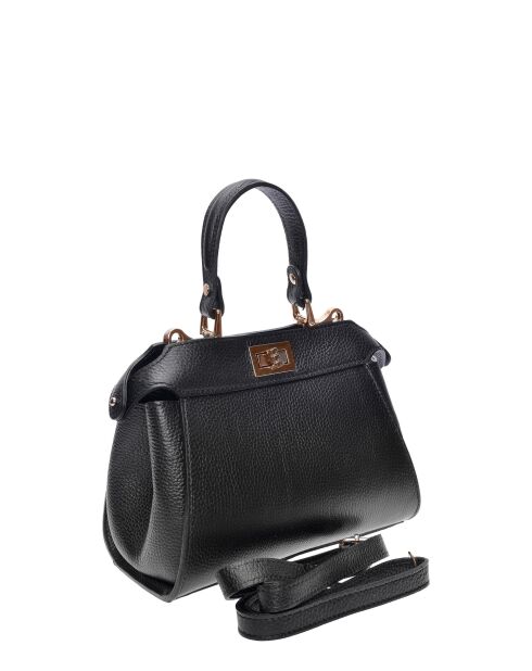 SS26 RM 146 zwarte leren handtas - 19x20,5x8 cm