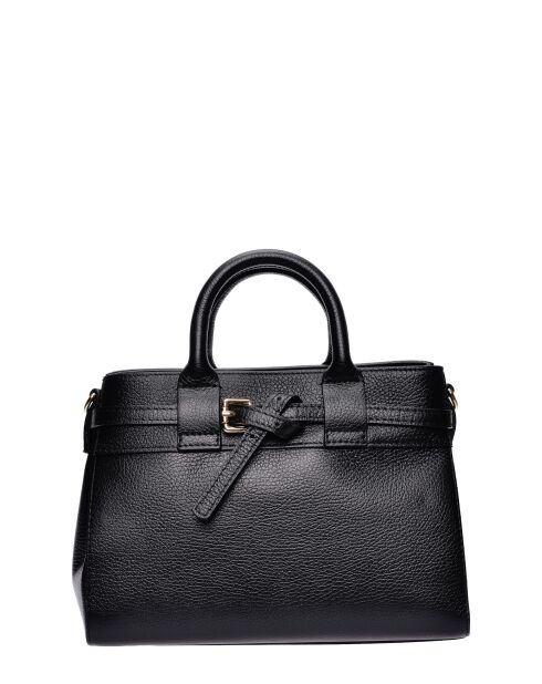 SS26 IR 178T Tragetasche aus schwarzem Leder, 21,5 x 26,5 x 9,5 cm