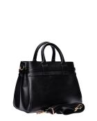 SS26 IR 178T Tragetasche aus schwarzem Leder, 21,5 x 26,5 x 9,5 cm