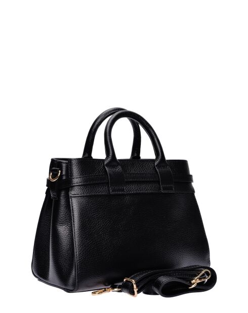 SS26 IR 178T Tragetasche aus schwarzem Leder, 21,5 x 26,5 x 9,5 cm