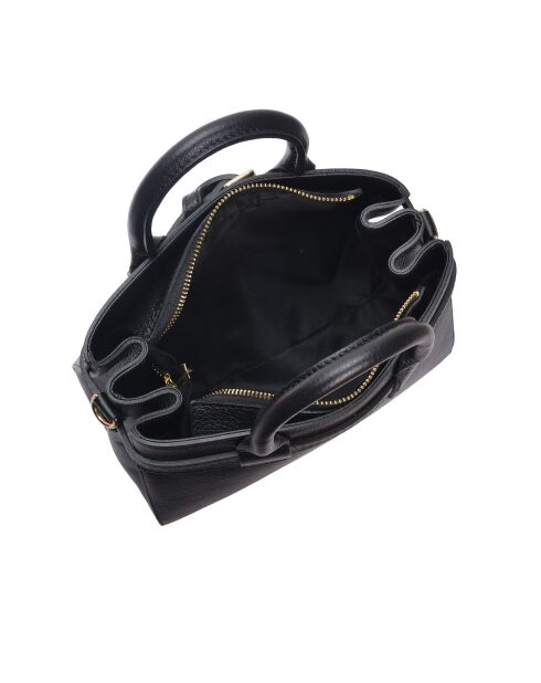 SS26 IR 178T Tragetasche aus schwarzem Leder, 21,5 x 26,5 x 9,5 cm