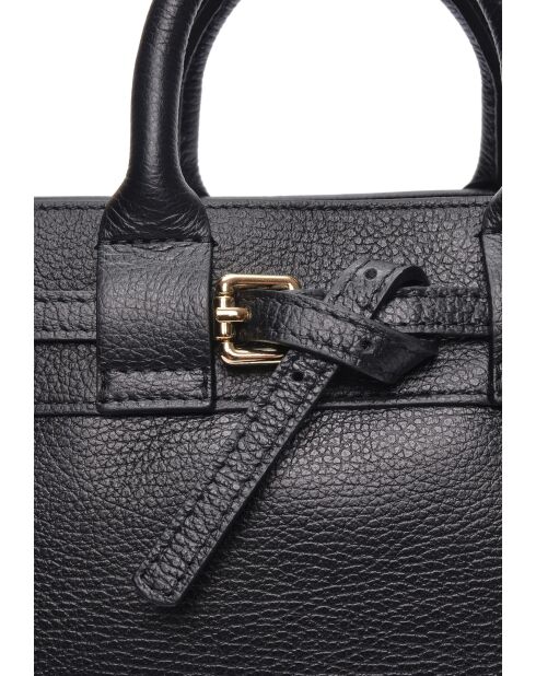 SS26 IR 178T Tragetasche aus schwarzem Leder, 21,5 x 26,5 x 9,5 cm