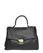 SS26 IR 1982T zwarte leren handtas - 21x28,5x11,5 cm