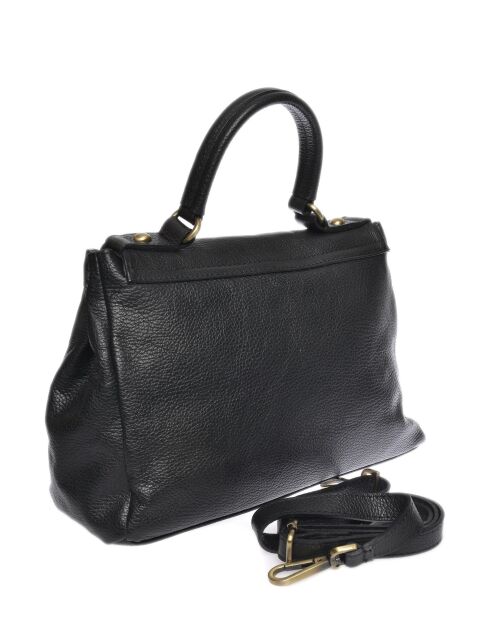 SS26 IR 1982T zwarte leren handtas - 21x28,5x11,5 cm