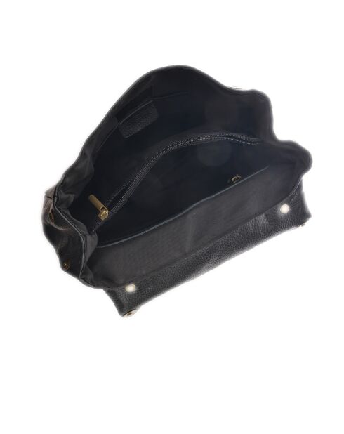 SS26 IR 1982T zwarte leren handtas - 21x28,5x11,5 cm