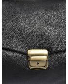 SS26 IR 1982T zwarte leren handtas - 21x28,5x11,5 cm