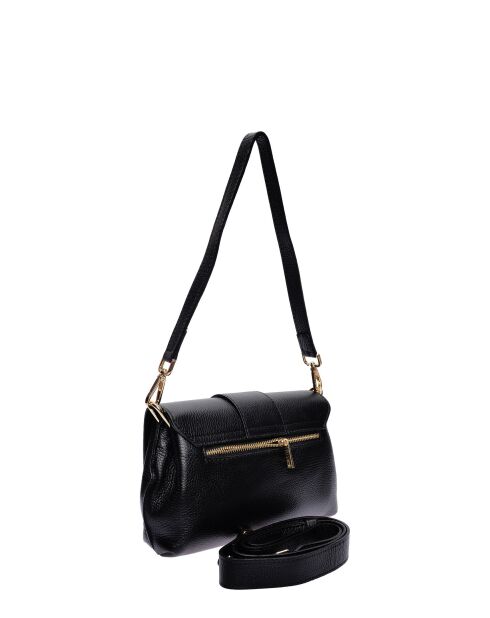 Bandolera SS26 IR 183T de piel negra - 17x25x5 cm