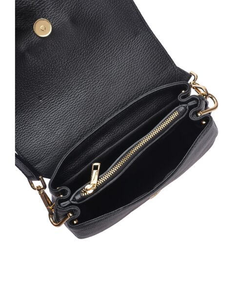 Bandolera SS26 IR 183T de piel negra - 17x25x5 cm