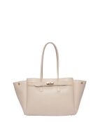 SS26 IR 177T Schultertasche aus beigem Leder - 26x32x10 cm
