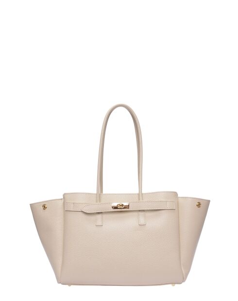SS26 IR 177T Schultertasche aus beigem Leder - 26x32x10 cm
