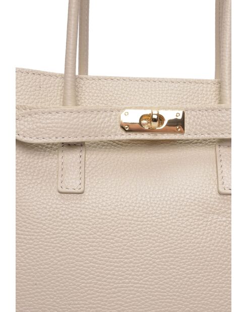 SS26 IR 177T Schultertasche aus beigem Leder - 26x32x10 cm