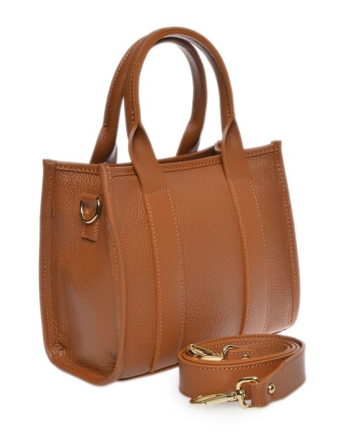 SS26 IR 1980T cognac leren handtas - 18,5x22x8 cm