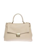 SS26 IR 1982T beige leren handtas - 21x28,5x11,5 cm