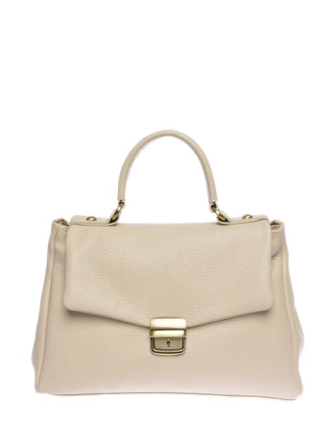 SS26 IR 1982T beige leren handtas - 21x28,5x11,5 cm