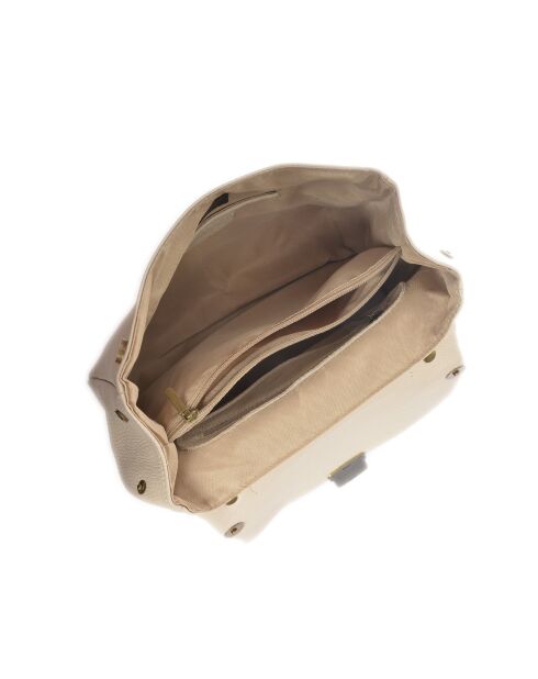 SS26 IR 1982T beige leren handtas - 21x28,5x11,5 cm