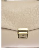 SS26 IR 1982T beige leren handtas - 21x28,5x11,5 cm