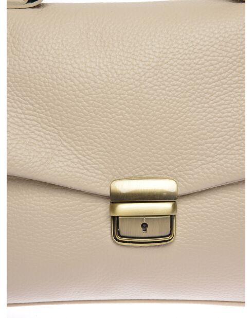 SS26 IR 1982T beige leren handtas - 21x28,5x11,5 cm