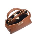 SS26 RM 146 Handtasche aus cognacfarbenem Leder - 19x20,5x8 cm
