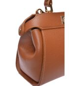 SS26 RM 146 Handtasche aus cognacfarbenem Leder - 19x20,5x8 cm