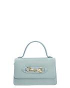 SS26 IR SBV 6 hemelsblauwe leren schoudertas - 11x19x6,5 cm