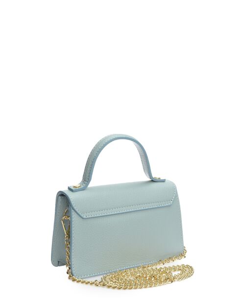 SS26 IR SBV 6 Schultertasche aus himmelblauem Leder - 11x19x6,5 cm