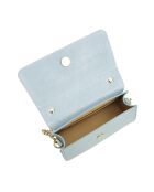 SS26 IR SBV 6 hemelsblauwe leren schoudertas - 11x19x6,5 cm