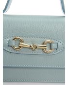 SS26 IR SBV 6 hemelsblauwe leren schoudertas - 11x19x6,5 cm