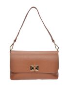 SS26 RM 150T Schultertasche aus cognacfarbenem Leder - 17x24,5x6,5 cm