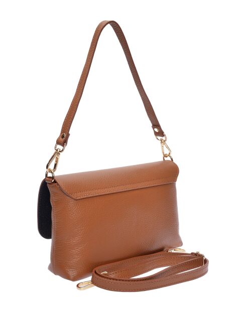 SS26 RM 150T Schultertasche aus cognacfarbenem Leder - 17x24,5x6,5 cm