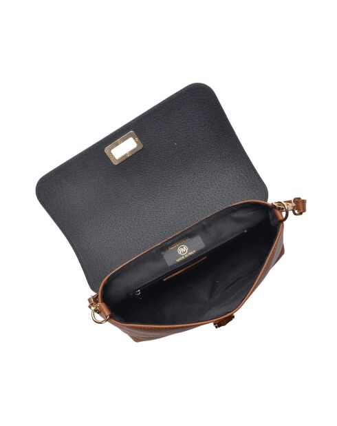 SS26 RM 150T Schultertasche aus cognacfarbenem Leder - 17x24,5x6,5 cm