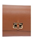 SS26 RM 150T Schultertasche aus cognacfarbenem Leder - 17x24,5x6,5 cm