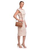 SS26 RM 150T Schultertasche aus cognacfarbenem Leder - 17x24,5x6,5 cm