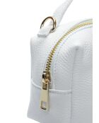 SS26 IR 185T witte leren schoudertas - 12,5x17x6,5 cm