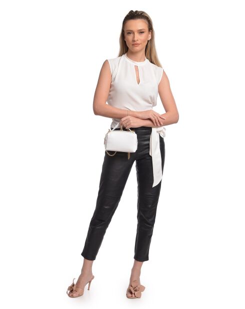 SS26 IR 185T weiße Schultertasche aus Leder - 12,5 x 17 x 6,5 cm