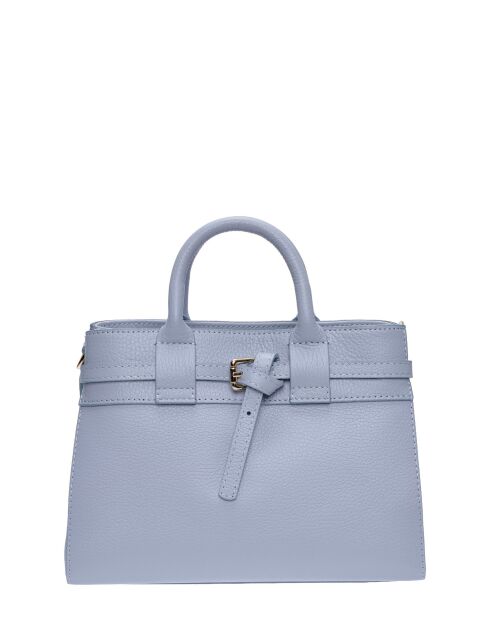 SS26 IR 178T Tragetasche aus himmelblauem Leder — 21,5 x 26,5 x 9,5 cm