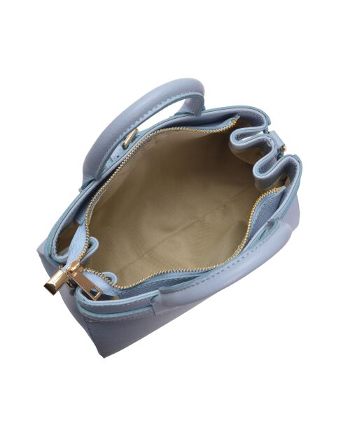 SS26 IR 178T Tragetasche aus himmelblauem Leder — 21,5 x 26,5 x 9,5 cm