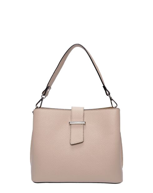 SS26 IR 188 beige leren draagtas - 21x25x13 cm