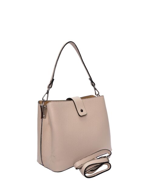 SS26 IR 188 beige leren draagtas - 21x25x13 cm