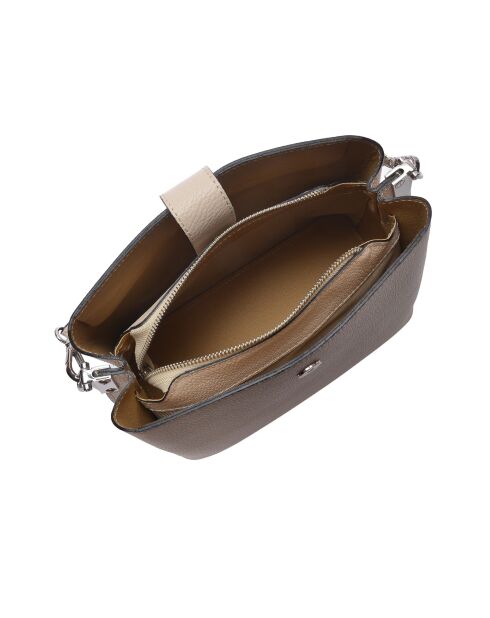 SS26 IR 188 beige leren draagtas - 21x25x13 cm