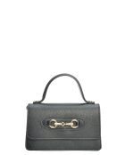 SS26 IR SBV 6 Schultertasche aus schwarzem Leder - 11x19x6,5 cm